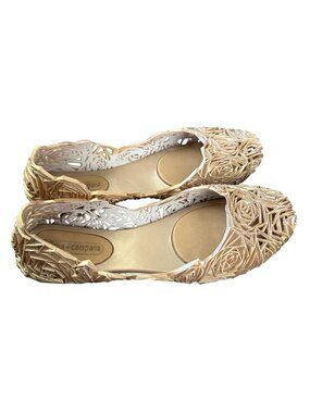 Melissa x Campana Flats Papel VII Rose Gold Bronze Jelly Shoes Glitter Ballet 7